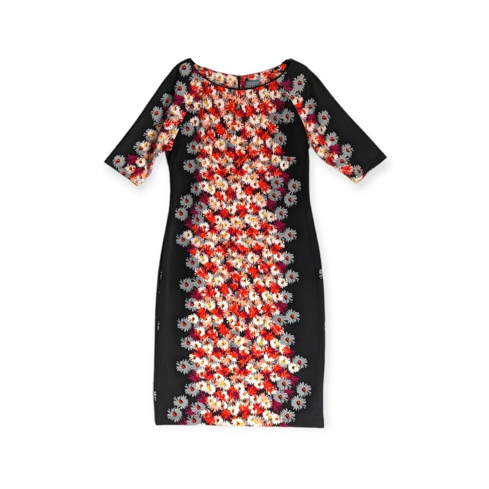 Rabbit Rabbit Rabbit‎ 1/4 Sleeve Floral Sheath Midi Dress Size 10